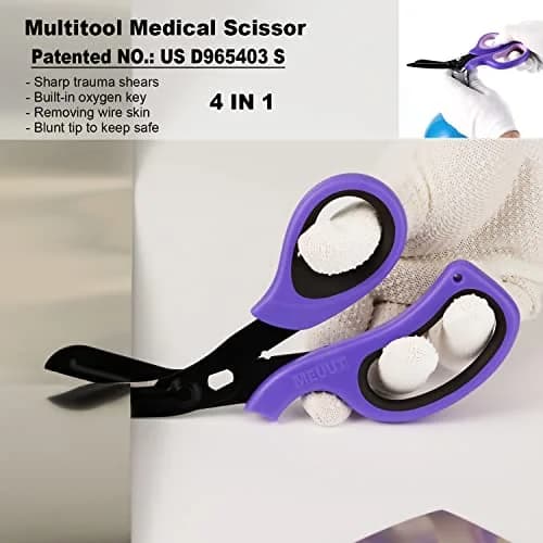 MEUUT Medical Trauma Shears (2-Pack, 7.8 Inch) - Purple+Navy Patented Stainless Steel thumbnail 4