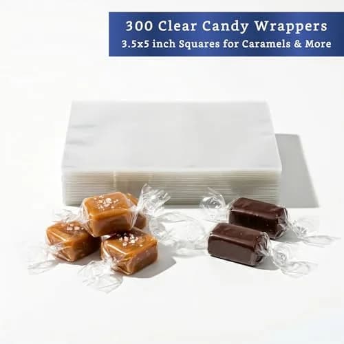 Fiesta Wraps Clear Candy Wrappers 3.5x5 in | Cellophane Candy Wrappers for Homemade & Commercial Use thumbnail 2