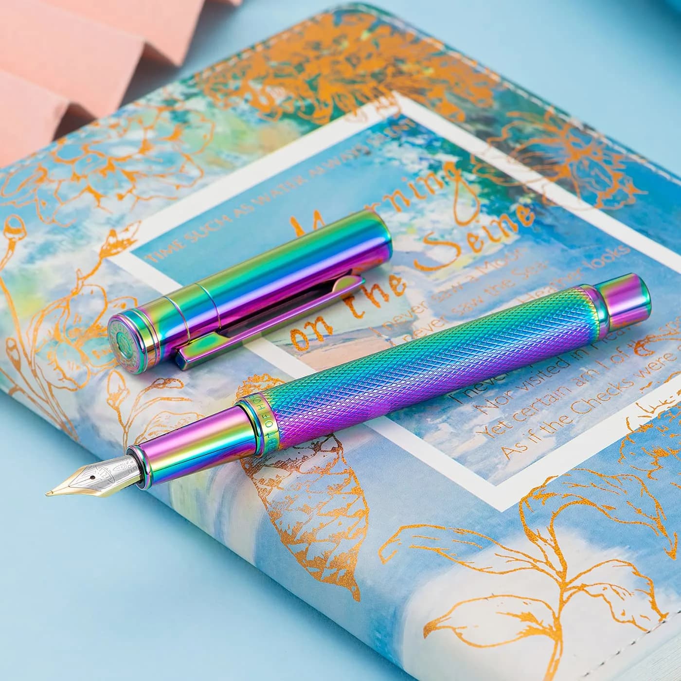 Asvine Hongdian Rainbow Forest Fountain Pen Blade Nib 138mm (5.43in) | Classic Design Calligraphy Pen - view 7