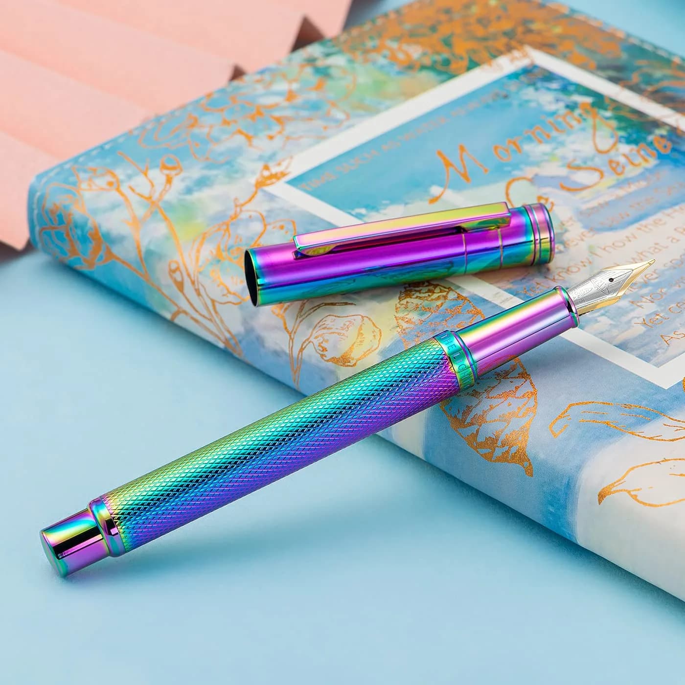 Asvine Hongdian Rainbow Forest Fountain Pen Blade Nib 138mm (5.43in) | Classic Design Calligraphy Pen - view 2