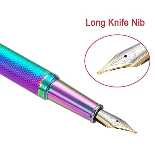 Asvine Hongdian Rainbow Forest Fountain Pen Blade Nib 138mm (5.43in) | Classic Design Calligraphy Pen thumbnail 3