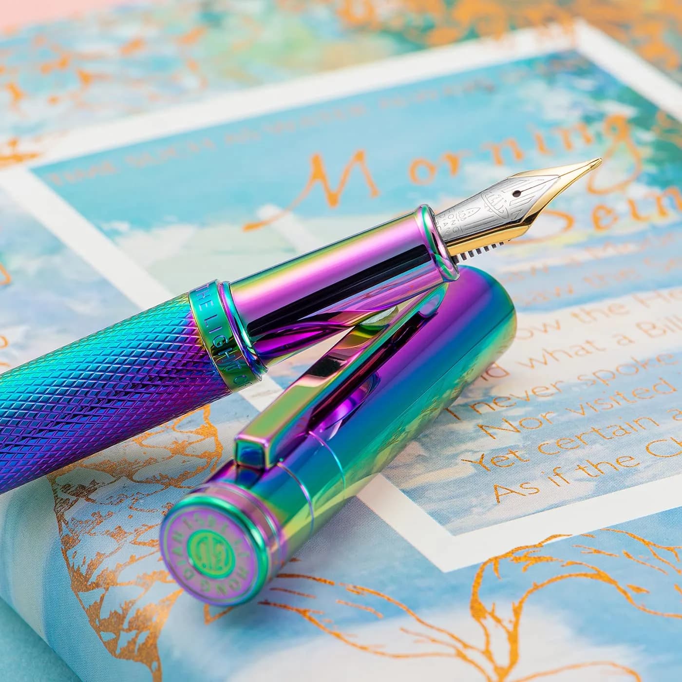 Asvine Hongdian Rainbow Forest Fountain Pen Blade Nib 138mm (5.43in) | Classic Design Calligraphy Pen - view 4