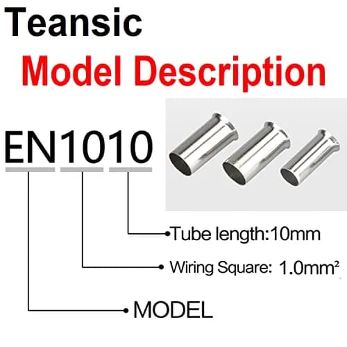 Teansic 1950PCS 22-10 AWG Copper Wire Ferrules Kit, Non-Insulated, Silver-Plated | Reliable Electrical Connection thumbnail 3