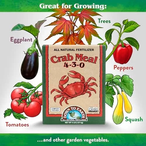Down To Earth All Natural Fertilizers Organic Crab Meal - 4 lb | Organic, Slow-Release, Supports Soil Microbes thumbnail 3
