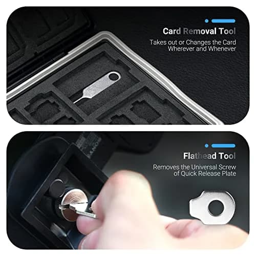 JJC 45-Slot Memory Card Case Holder | 12 SD + 30 Micro SD + 2 CF + 2 XQD/CFexpress Type B + 2 CFexpress Type A | Black thumbnail 5