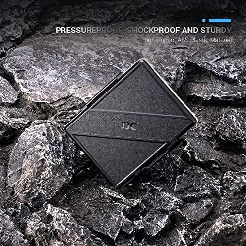 JJC 45-Slot Memory Card Case Holder | 12 SD + 30 Micro SD + 2 CF + 2 XQD/CFexpress Type B + 2 CFexpress Type A | Black thumbnail 8