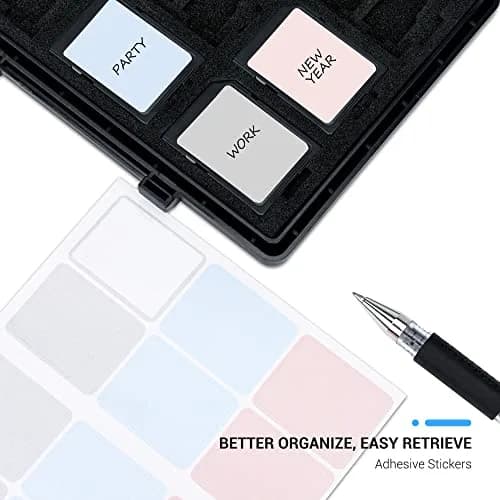 JJC 45-Slot Memory Card Case Holder | 12 SD + 30 Micro SD + 2 CF + 2 XQD/CFexpress Type B + 2 CFexpress Type A | Black thumbnail 2