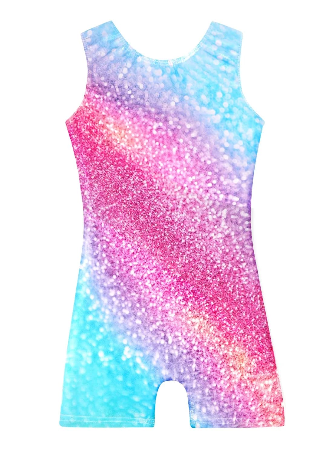 Belovance Girls Sparkle Rainbow Gymnastics Leotard for Kids 7-8 Years | Colorful Rhinestone Biketard