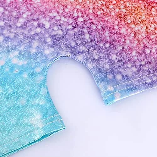 Belovance Girls Sparkle Rainbow Gymnastics Leotard for Kids 7-8 Years | Colorful Rhinestone Biketard thumbnail 5