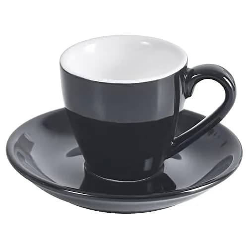 ionEgg Porcelain Espresso Cup with Saucer, 80ml/2.7Oz, Black | Elegant Mini Coffee Shot Cup for Daily Use thumbnail 1