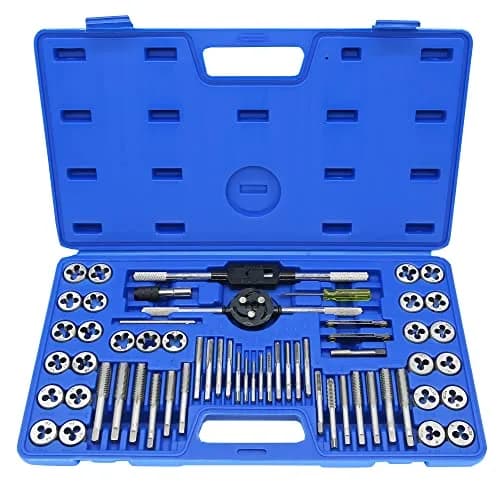 GMTOOLS 60PCS Tap and Die Set, Metric & SAE Sizes, High Carbon Steel, Portable Case | Threading & Rethreading Tool Kit thumbnail 1