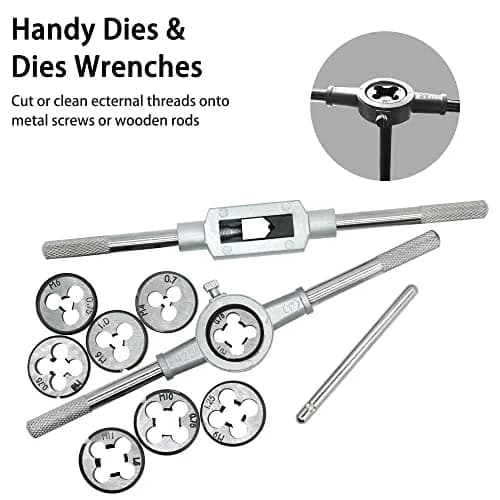 GMTOOLS 110PCS Tap and Die Set, Metric Size M2-M18 | High-Quality Threading Tool with Storage Case thumbnail 4