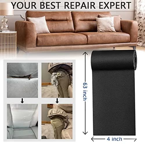 YAFLC Self Adhesive Leather Repair Patch 160cm x 10.2cm (63" x 4") | Quick Fix for Furniture & Car Seats thumbnail 6