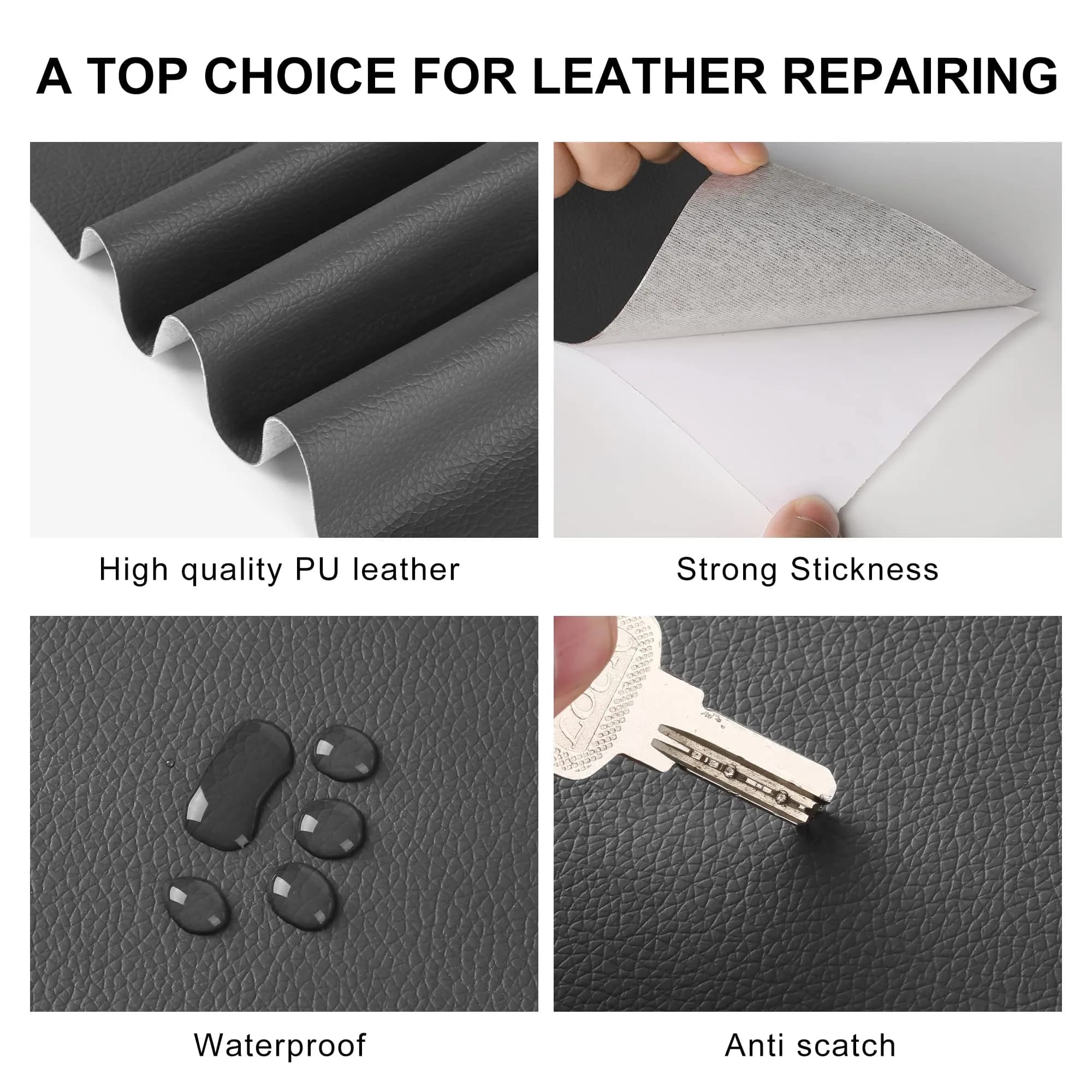 YAFLC Self Adhesive Leather Repair Patch 160cm x 10.2cm (63" x 4") | Quick Fix for Furniture & Car Seats - view 4