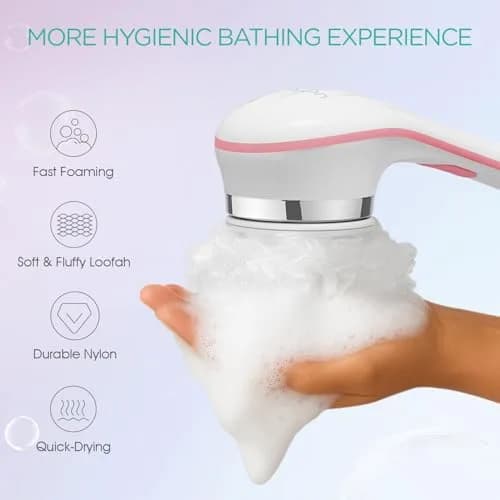 VOYOR Electric Body Brush BC100 Pink | 38.6cm Long Handle Rotating Spin Bath Scrubber thumbnail 2