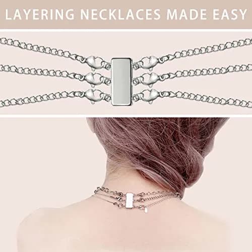 OHINGLT Magnetic Necklace Layering Clasps Connector with Lobster Clasps, 2 Sizes (0.59in & 0.79in) | Keeps Layered Necklaces Untangled thumbnail 6