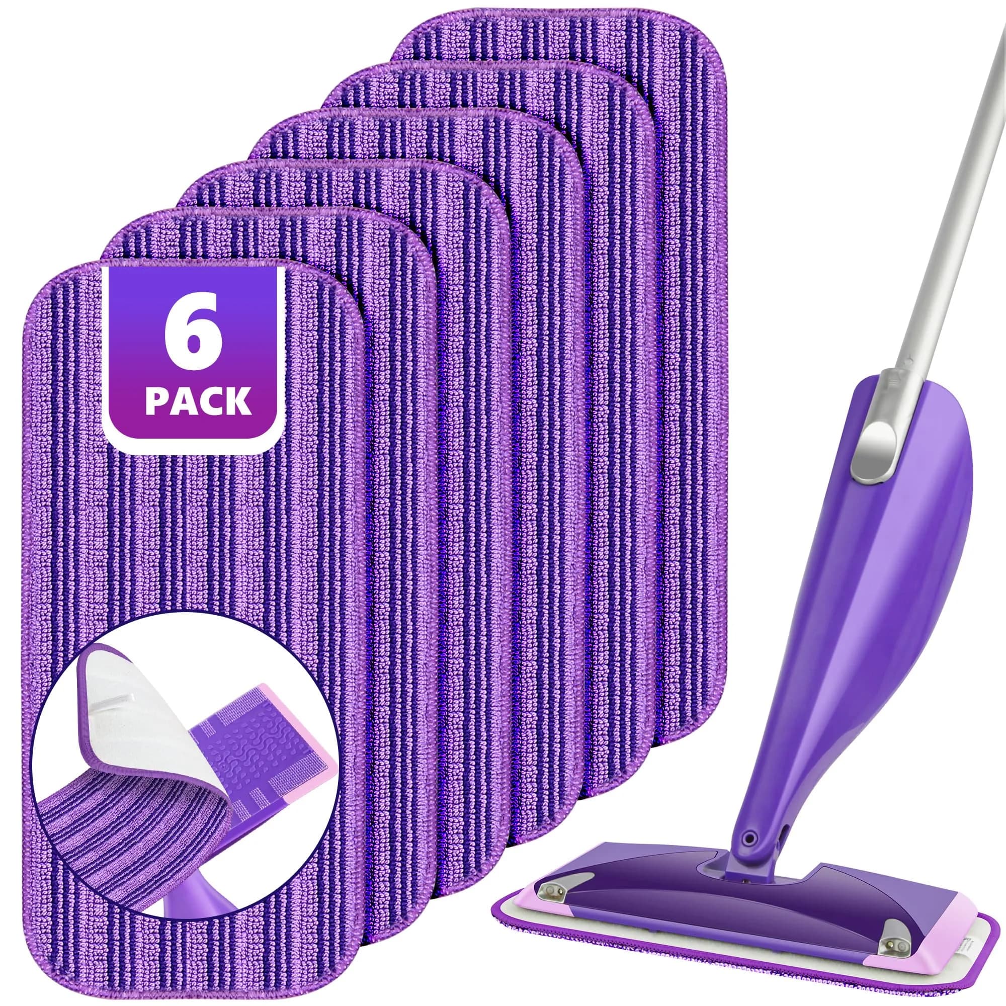 TINA&TONY Reusable Mop Pad for Swiffer WetJet 6PCS | Microfiber Floor Refill for Hardwood & Tile - main product image