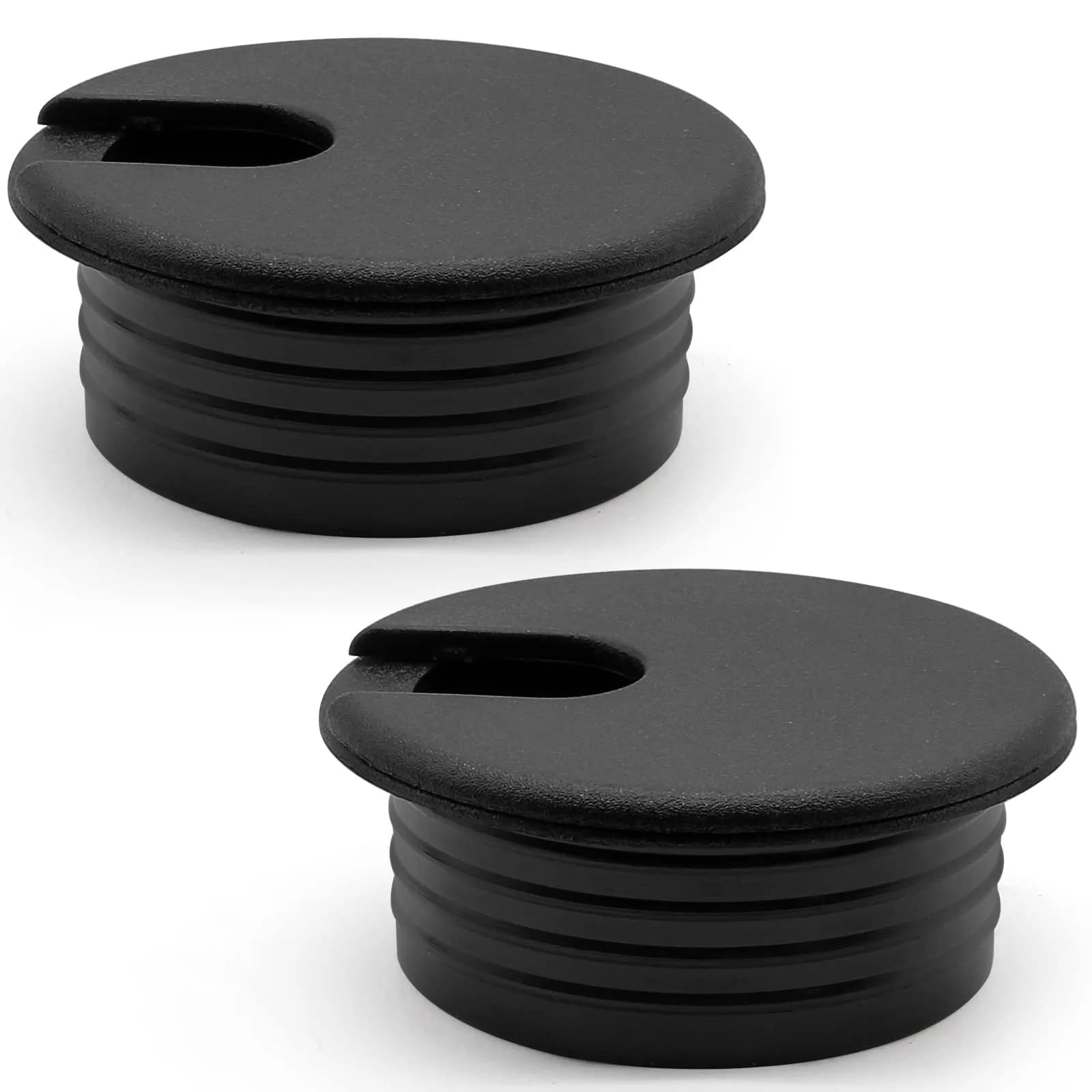 Litoexpe Black Desk Cord Grommet 2 Pcs | 1-1/2 Inch Internal Diameter, 1-3/4 Inch Hole Size - main product image