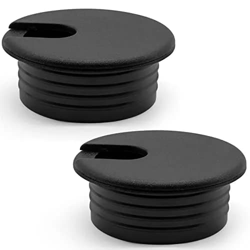 Litoexpe Black Desk Cord Grommet 2 Pcs | 1-1/2 Inch Internal Diameter, 1-3/4 Inch Hole Size thumbnail 1