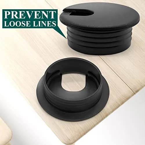 Litoexpe Black Desk Cord Grommet 2 Pcs | 1-1/2 Inch Internal Diameter, 1-3/4 Inch Hole Size thumbnail 3