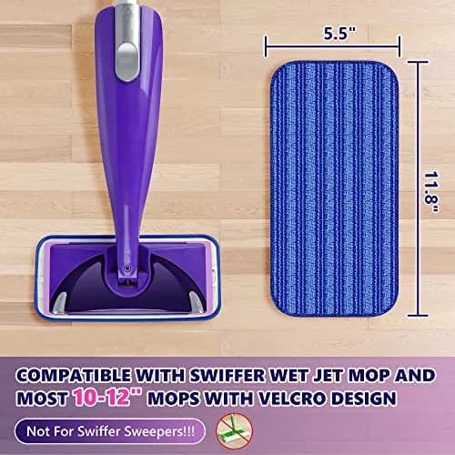 TINA&TONY Reusable Mop Pad for Swiffer WetJet, 4PCS | Microfiber Floor Cleaning Refill thumbnail 2