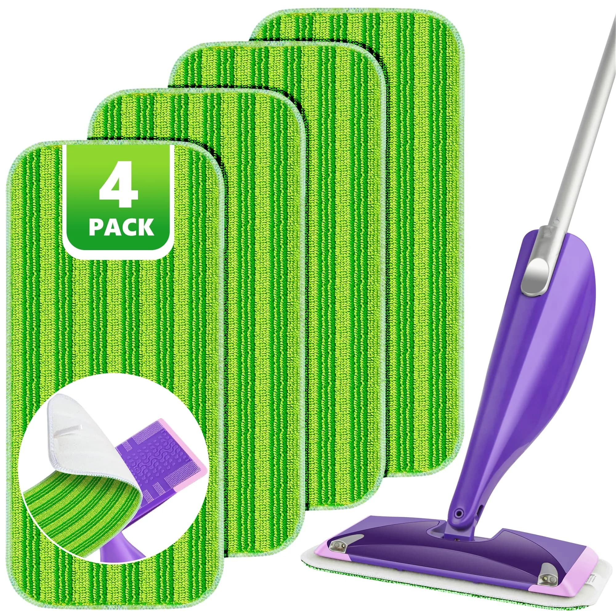 TINA&TONY Reusable Mop Pad for Swiffer WetJet, 4PCS | Microfiber Floor Cleaning Refill - main product image