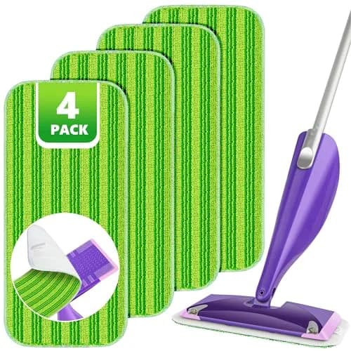 TINA&TONY Reusable Mop Pad for Swiffer WetJet, 4PCS | Microfiber Floor Cleaning Refill thumbnail 1