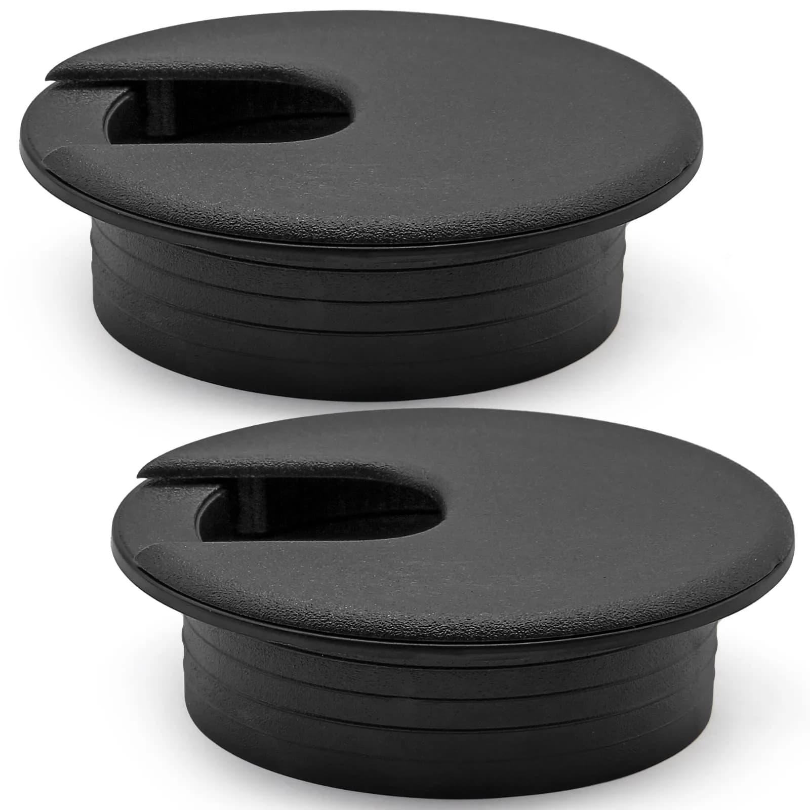 Litoexpe Black Desk Cord Grommet 2 Inch (50.8 mm) with Removable Cover | Organizes Cables for Desks and Work Areas - main product image