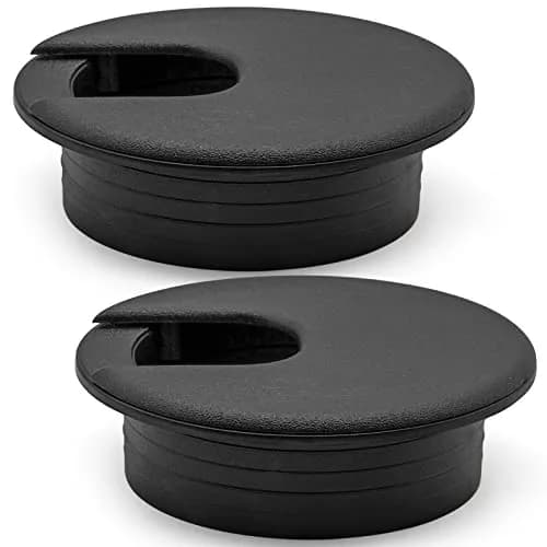 Litoexpe Black Desk Cord Grommet 2 Inch (50.8 mm) with Removable Cover | Organizes Cables for Desks and Work Areas thumbnail 1