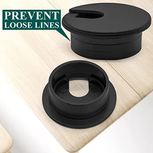 Litoexpe Black Desk Cord Grommet 1-1/2 Inch (38 mm) | Organize Cables for Desks and Work Areas thumbnail 3