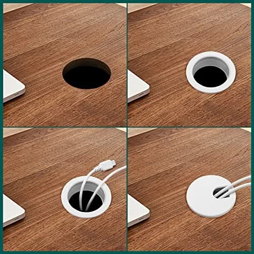 Litoexpe White Desk Cord Grommet 2 Pcs, 1-1/2 Inch Internal Diameter | ABS Plastic Cable Organizer for Desktops thumbnail 5