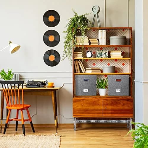 Woodoulogy Vinyl Record Storage Box for 50+ LPs | 12-Inch Record Holder Case with Lid thumbnail 6
