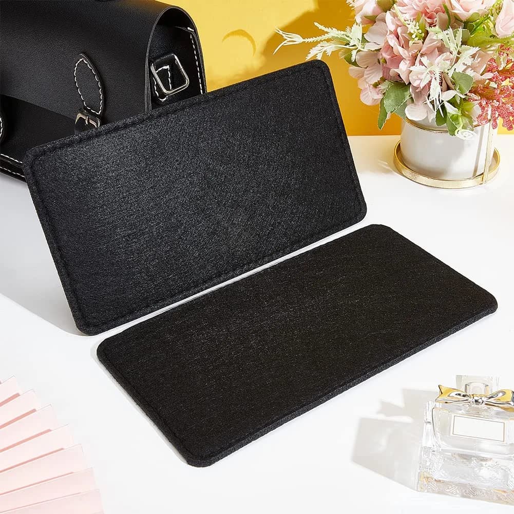 PH PandaHall 2pcs 13.7 x 7 Inch Felt Bag Base Shaper, Insert Bottom Black Purse Rectangle Liner Board for Handbag Leather Backpack Cosmetic Travel thumbnail 4