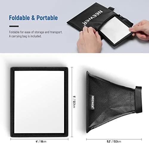 NEEWER Camera Stage Lighting Modifier 5" x 4" | Collapsible Diffuser for Speedlight thumbnail 8
