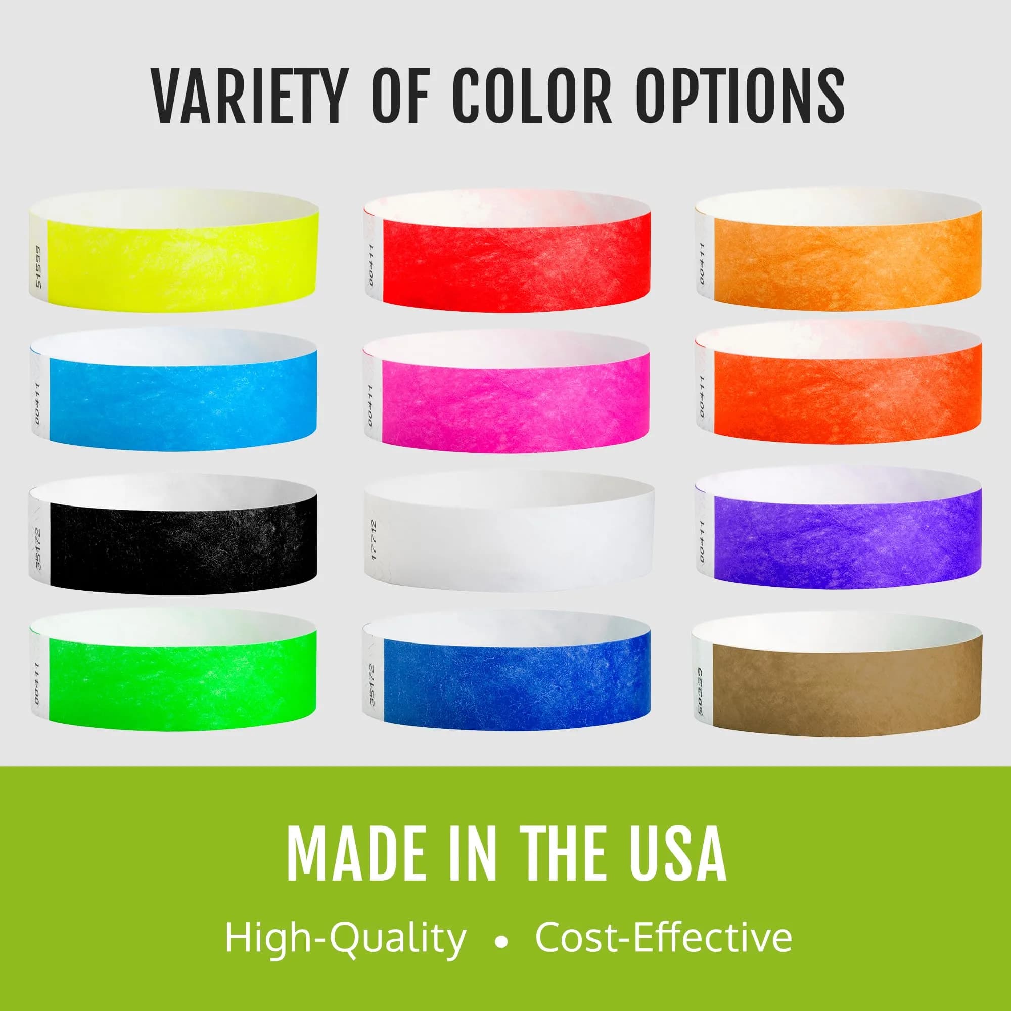 Wristco Neon Green Tyvek Wristbands for Events (600-Pack) | USA-Sourced Admission ID - view 6