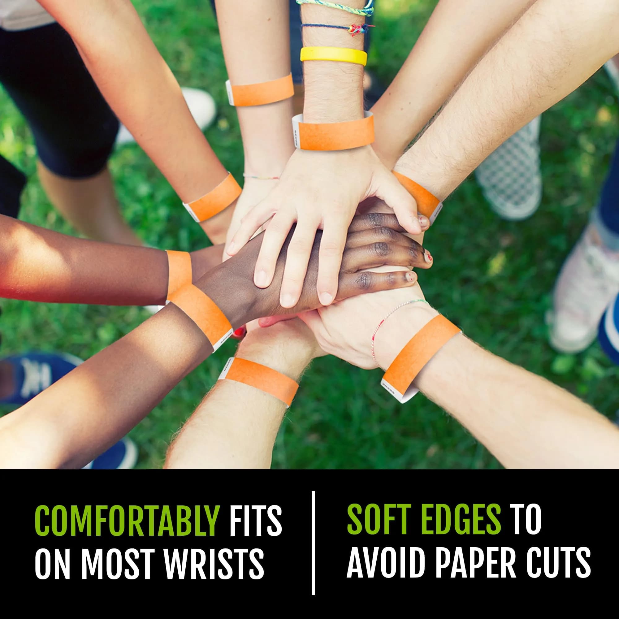 Wristco Neon Orange Tyvek Wristbands 600 Count | Tamper-Proof & Fluorescent for Events - view 5
