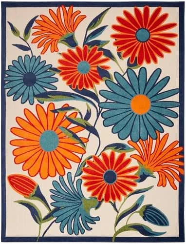 Nourison Rug Aloha Multicolor 9' x 12' | Easy Clean, Non Shedding, Indoor & Outdoor Use thumbnail 4