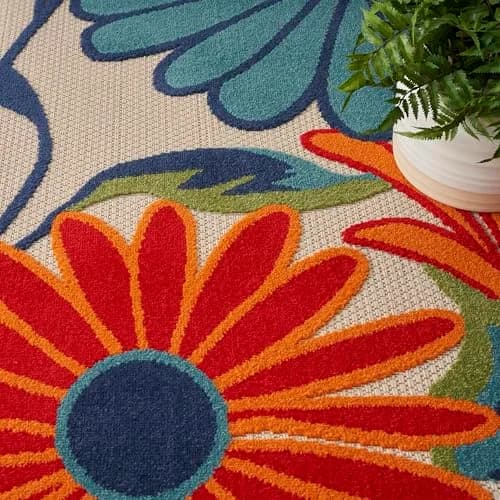 Nourison Rug Aloha Multicolor 9' x 12' | Easy Clean, Non Shedding, Indoor & Outdoor Use thumbnail 6