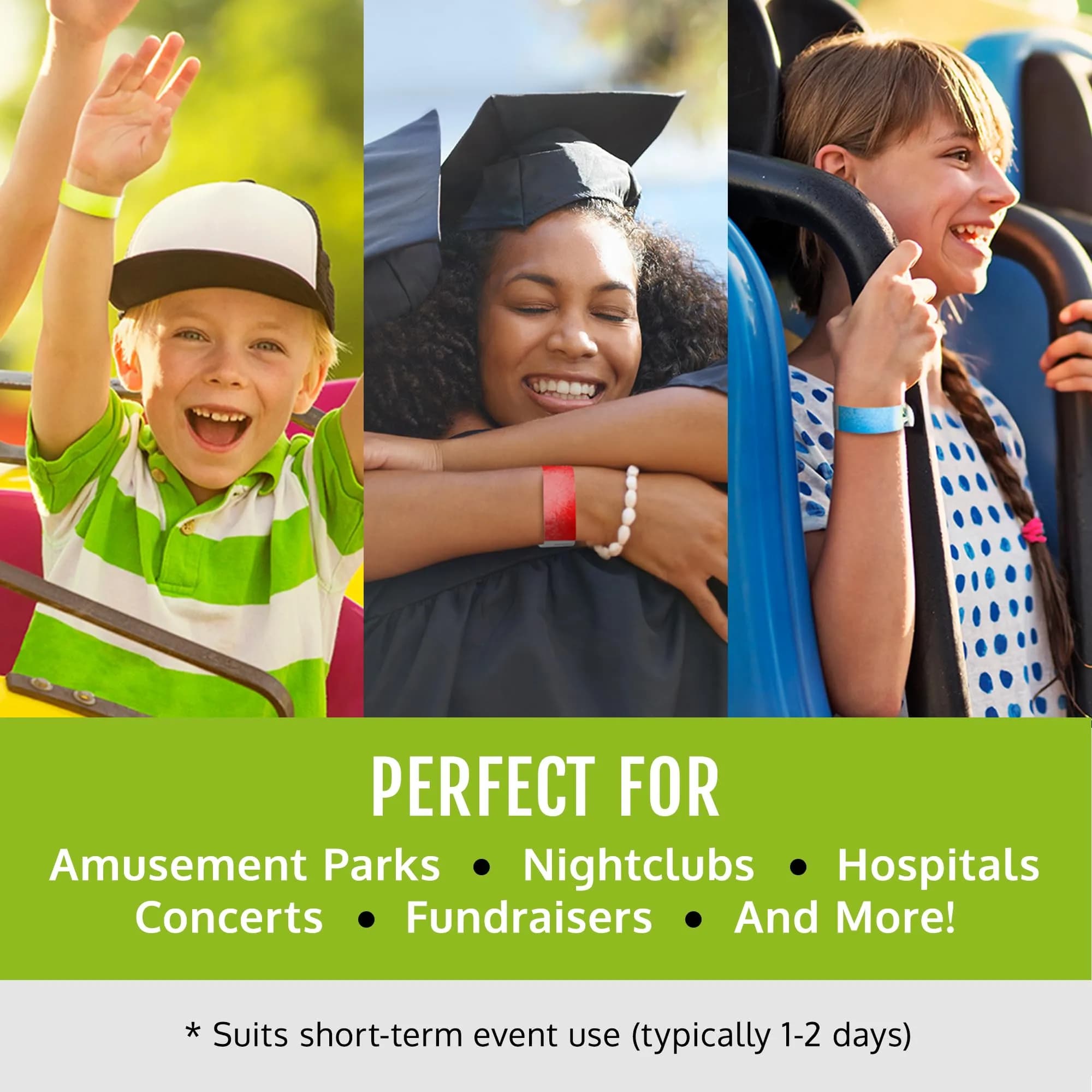 Wristco Neon Red Tyvek Wristbands for Events (600-Pack) | Tamper-Proof & Fluorescent for VIP & Medical ID - view 4