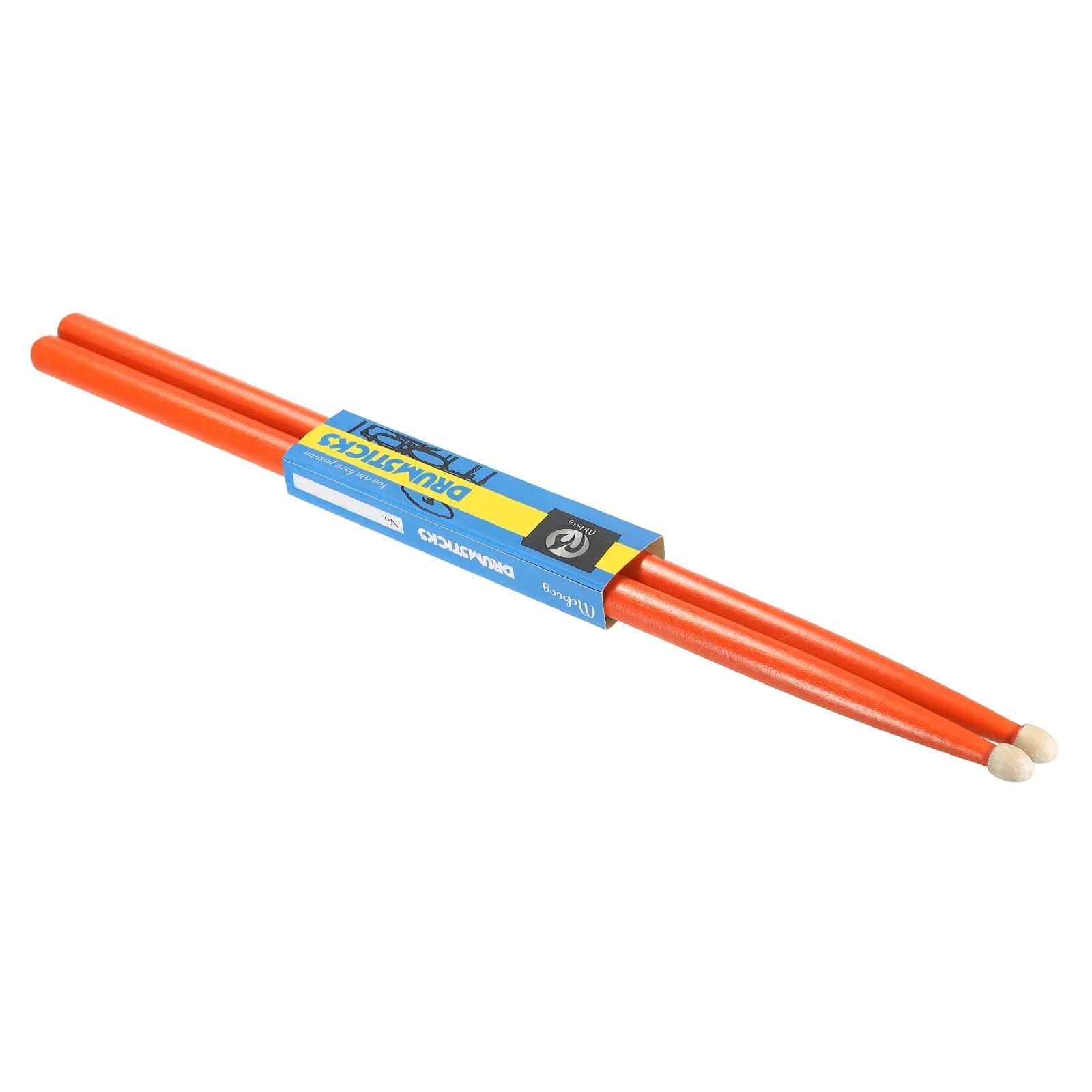 PATIKIL Maple Wood Drumstick 7A | Anti Slip, Light & Durable for Drumming (39.3cm/15.5-inch) — Orange