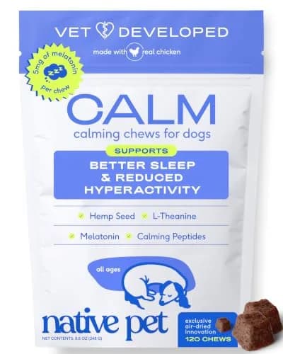 Native Pet Calming Chews for Dogs - Air-Dried 120 Chews | Supports Emotional Balance & Reduces Hyperactivity thumbnail 1