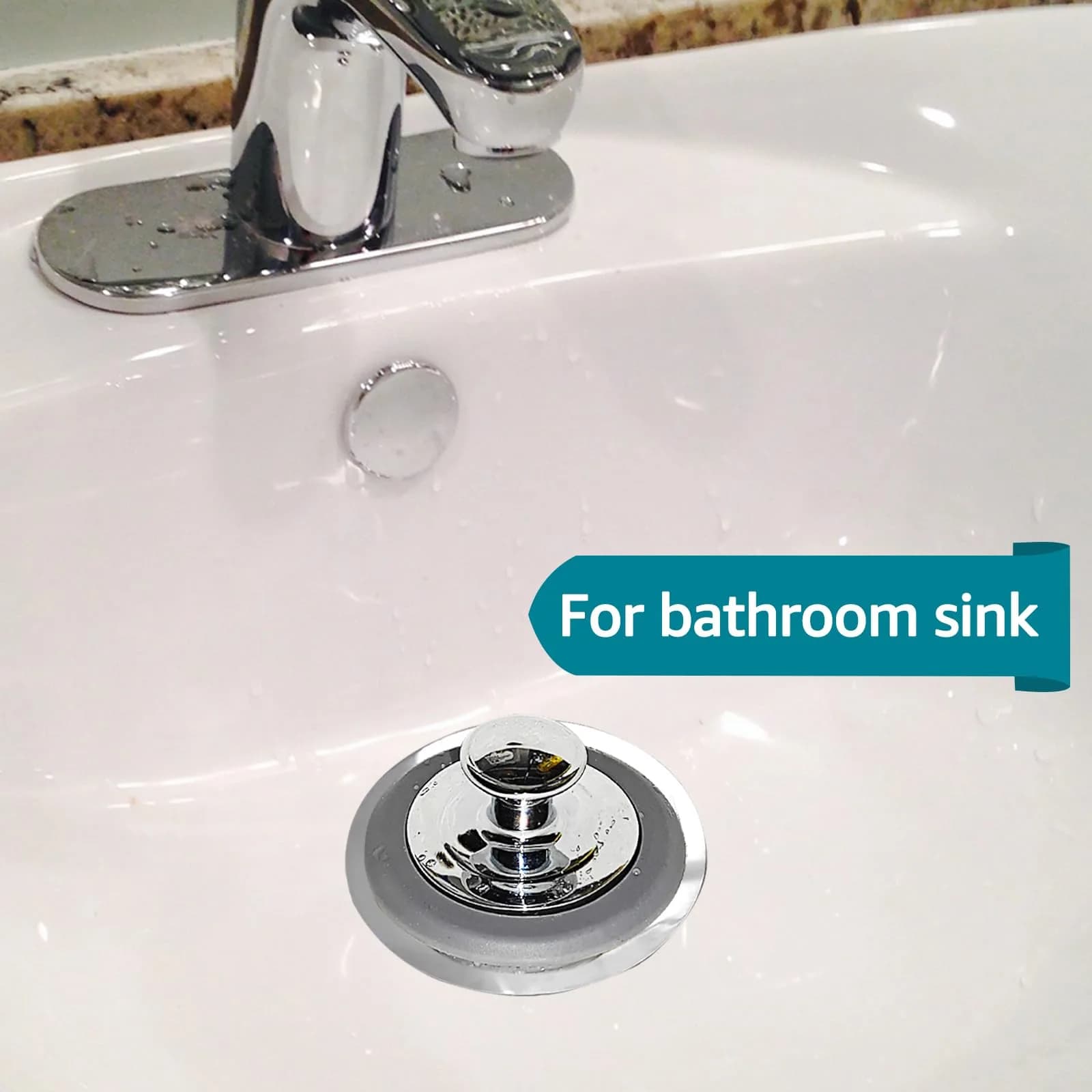 VIPMORE Universal Bathtub Drain Stopper, Sink & Tub Stopper, Bathroom Drain Plug 5.1cm (2 inch) | Watertight Seal for Drains 2.8cm-5.1cm - view 2