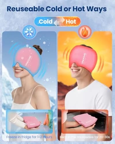 ONLYCARE Migraine Relief Cap for Women, Headache Relief Cold Cap Ice Mask | Odorless Gel, Reusable, Ergonomic Fit (20-24 inch) thumbnail 6