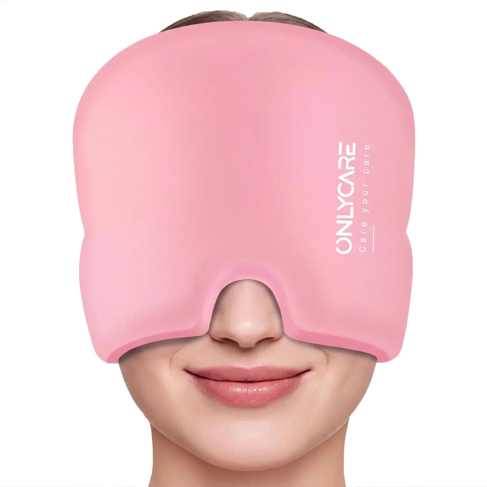 ONLYCARE Migraine Relief Cap for Women, Headache Relief Cold Cap Ice Mask | Odorless Gel, Reusable, Ergonomic Fit (20-24 inch)