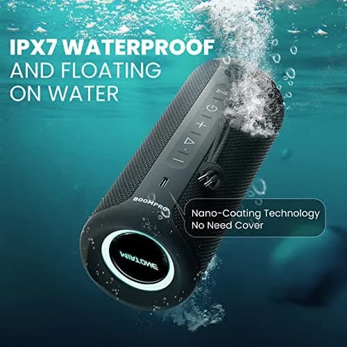 MIATONE 36W Portable Bluetooth Speaker with Stereo Sound & 24H Playtime | IPX7 Waterproof, USB-C Outdoor Speaker (Black) thumbnail 6