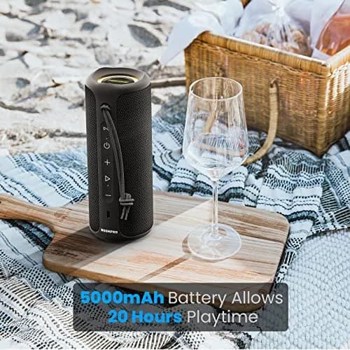 MIATONE 36W Portable Bluetooth Speaker with Stereo Sound & 24H Playtime | IPX7 Waterproof, USB-C Outdoor Speaker (Black) thumbnail 3