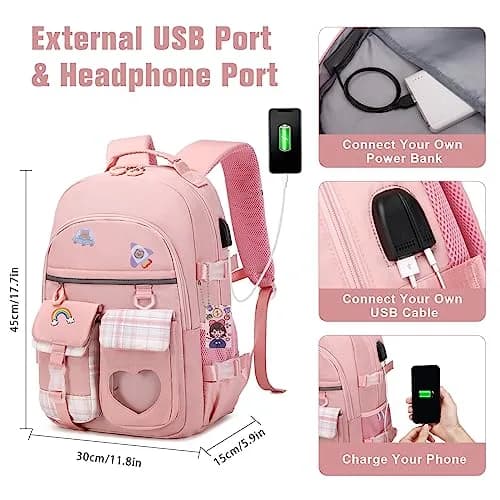 ACESAK Backpack for Girls - Bookbag Schoolbag for Girls Kids Teen | Stylish, Waterproof & Multi-Compartment (70-120 chars) thumbnail 4