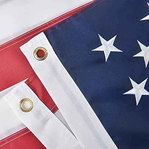 Olycole American Flag 2x3 FT Embroidered Stars & Brass Grommets | Durable Outdoor Polyester thumbnail 3