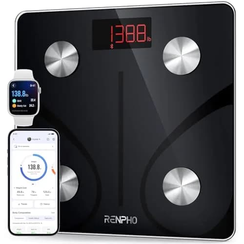 RENPHO Smart Bathroom Scale with Ultra Wide Platform 12 x 12 inches | FDA Approved, 500 lbs Capacity thumbnail 1