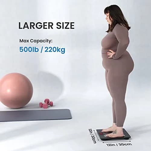 RENPHO Smart Bathroom Scale with Ultra Wide Platform 12 x 12 inches | FDA Approved, 500 lbs Capacity thumbnail 2
